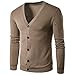 Produktbild VENMO Männer Herbst Winter Button V Neck Mantel Langarm Strickjacke Strickjacke (M, Coffee)