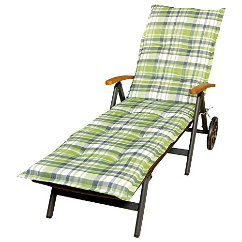 Wende-Auflage für Gartenliege 52 x 204 cm, Dicke 5cm, hellgrau-grün - 2