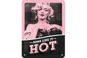 Nostalgic-Art Plaque Vintage Marilyn – Some Like It Hot – Idée de Cadeau pour Les Fans de cinéma, en métal, Déco Design Retro, 15 x 20 cm