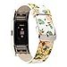 Produktbild HKFV Uhrarmband Armband UhrenarmbandMuster Lederband Ersatz Uhrenarmband für Fitbit Charge 2 Laden Sie 2 neue Abschnitte floral Lederband Uhrenarmband (D)