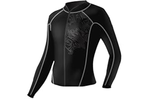 Veste de plongée Keenso, Hommes Femmes Néoprène Combinaison à Manches Longues Veste Combinaison de plongée Top Zipper Avant