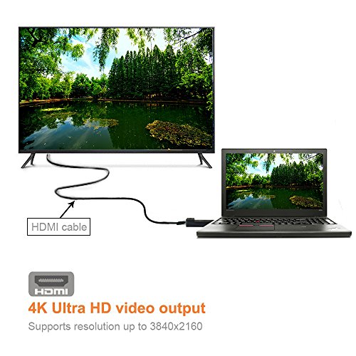 DP auf HDMI 4K Adapter, 4U DisplayPort Mann zu HDMI weiblichen Ultra HD Adapter-Verbindungsstück-Unterstützung 4K * 2K & 3D Audio / Video für Laptop / PC zu HDTV / Projektor, Schwarzes - 5