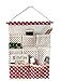 Moolecole Red Polka Dots Cotton/Linen Fabric Wall Hanging Organizer Bag 8-Pockets Door Hanging Storage Bag Case Hanging Shelves