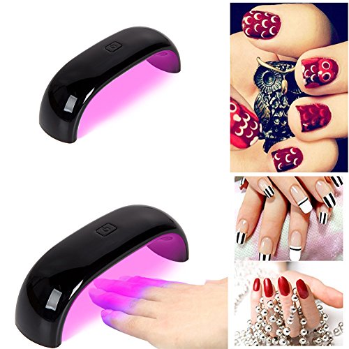 Chinatera 9W Mini LED CCFL Nail Dryer Curing Lamp Machine UV Gel Nail Polish UK Plug (Black)