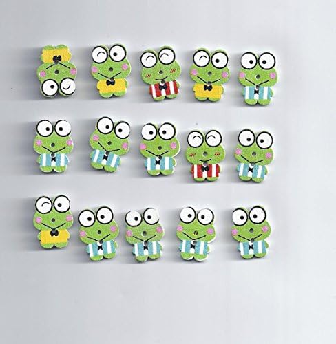 10 Pcs Cute Animal Frog Wood Sewing Buttons Scrapbook 22x17mm -194