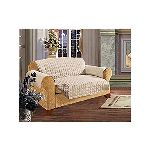 1 Seater Chair Sofa REVERSIBLE Protector CREAM/BEIGE 23'' x 70.5'' Luxury Quilted Furniture Cover So 1 Seater Chair Sofa REVERSIBLE Protector CREAM/BEIGE 23'' x 70.5'' Luxury Quilted Furniture Cover So