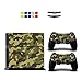 Produktbild Skin for PS4, Chickwin Design Folie Aufkleber Sticker schützende Haut Schale für Sony Playstation 4 Konsole und 2 Dualshock Controller Skins + 10 pc Silikon Thumb Grips + 2pc zufällig Light Bar (Armee Grün)