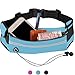 Produktbild AuBer Sport Hüfttasche Leichtes Laufgürtel Running Gürtel Runner Hüfttasche Band Taille Fanny Pack Fanny Tasche Wasserdicht Geld Gürtel mit 2 Seitlichen Taschen, Reißverschlusstasche & Kopfhörer Loch Hält alle Handys Größe unten 6" und Zubehör Passend für Männer Frauen für Reise Urlaub Camping Klettern Wandern Outdoor Sport Fitnessstudio und Hund Walking