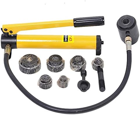 10 Ton Hydraulic Knockout Punch Driver Hand Tool Conduit Hole 6 Die Wire Battery Cable Lug