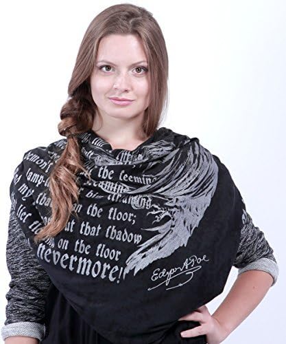 Infinity book scarf with a quote from the "The Raven" by Edgar Poe