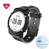 Smart Watch GPS Puls, wasserdichtes IP68,herzfrequenz Armband kalorienzähler, kompatibel mit Android Handys und iOS Telefon Smart Armbanduhr für Männer, Frauen, Kinder,Black
