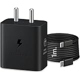 45W GaN Type C Super Fast Charger with Type-C Cable | Compatible with Samsung Galaxy S/A/M/F/Z Series,S26/S25/S24/S23/S22/S21/Fe/Plus/Ultra/Fold/Flip & More,BIS Certified Charger: 
