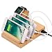 Produktbild OOLIFENG Apple-Uhr Bambus aufladen Dockingstation Ladeständerhalter Multifunktions 3 Port USB für iPhone X / 8/7/6 / 5s & iwatch Serie