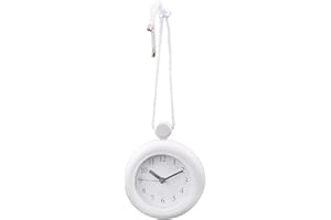 DASNTERED Bathroom Hanging Clock, Waterproo-f Bathroom Shower Clock Dual Purpose Wall Clock with Round Bracket Easy to Read Clock for Dormitory,Bathroom,Kithchen