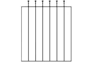 GRANGEWOOD FENCING SUPPLIES LTD 770mm wide x 900mm high Black Wrought Iron Ball Top Pedestrian Garden Gate