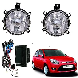 Auto Pearl Car Fog Lamp Lights with Wiring kit and Switch for Figo (Set of 2)