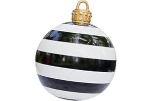 Settoo Bolas De Navidad 60cm, Bolas de Navidad Gigantes, Adornos De Árboles Bola de Navidad Inflables de Bolas de Personalizadas de Navidad Gigantes, para decoración de jardín Adornos Bolas inflables