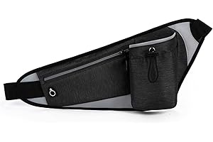 CalmGeek Cinturón para Correr con Soporte para Botellas, cinturón Ligero Ajustable, cinturón de hidratación Correr para Hombres y Mujeres, riñonera Deportiva para Senderismo Caminar Trotar Black