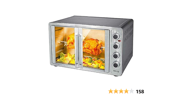 Bakaji Home Forno Fornetto Elettrico Ventilato Potenza 2200W con Doppia  Porta Luce Interna Selezioni di Cottura Temperatura Regolabile Timer e  Accessori (55 litri) : Amazon.it: Casa e cucina