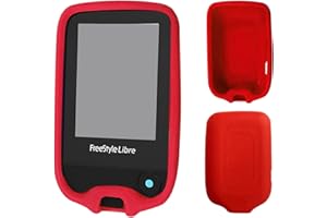 AOIBEELY Funda Abbott Freestyle Libre 1or 2, Silicone para Material Antideslizante, Funda Protectora para Medidor de Glucosa Ensangre Ajsute Perfecto (Rojo)