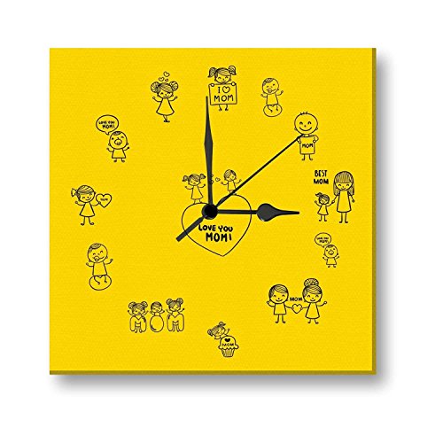 Giftsmate Mothers Day Gifts from daughter Cute I Love You Mum Wall Clock for Mom - 6x6 inches