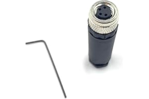 BAYZCONN M8 Weibliche Stecker 4-polig, Industrieller Rundstecker IP67 A Code Rechter Typ Adapter Feldmontagesensor Nicht Geschlossen 60V 4A AC/DC