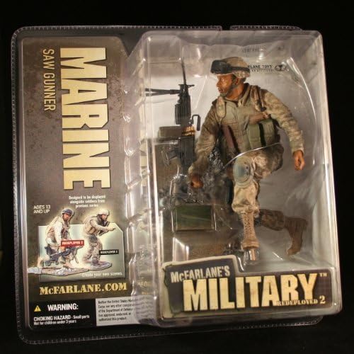 MARINE SAW GUNNER McFarlane's Military REDEPLOYED Series 2 Action Figure &amp; Display Base by McFarlanes Military