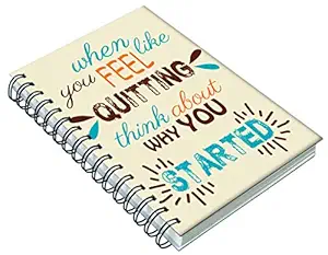 AccuPrints Hard bound A5 (6 by 9 inch) wiro Notebook Diary Ruled 200 pages with 12 habit development pages for personal and office use. Theme - Think about why you started & motivation