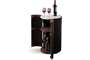 ‎IANANAS iAnanas Barschrank Premium Luxus Rustikales Weinregal aus Holz mit Marmorplatte dekorativer Weinständer Stauraum für Getränke und Gläser ideal für Wohnzimmer Party Raum Bistro Hausbar