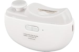 GOSHYDA Automatyczna Elektryczna Maszynka do Obcinania Paznokci ze światłem LED, Akumulatorowe Obcinacze do Paznokci dla Dzieci 2 Prędkości Trymer do Paznokci Wspomaga Polerowanie, (WHITE)