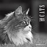 Cats 2018 - Katzen - Broschürenkalender (30 x 60 geöffnet) - schwarz/weiß - Tierkalender - Wandplaner: by Sabine Rath