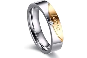 Uloveido Titanium Stainless Steel Gold Love Forever Ring 6mm Men and 5mm Women Wedding Band Rings CR058