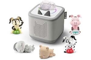 tonies Toniebox 2 Bundle Incl. 6 Tonies: Schlummerbande und Lieblings-Kinderlieder, Mondgrau, Audioplayer für Hörbücher, Lieder, Einschlafen und Tonieplay für Kinder