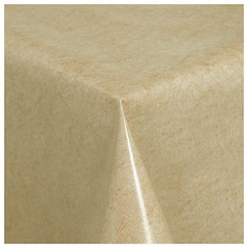 Wachstischdecke Gartentischdecke Abwaschbar nach Wunschmaß UNI-EINFARBIG CREME ( 225-06 ) - 220 x 140 cm