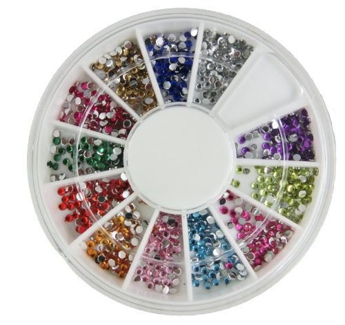 720 Strass Steine 2mm im Rondell, 12 Farben- von IMMLER-NAILS-COSMETICS
