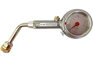 Flaig Reifendruckmesser 0-4 bar ? Qualität Made in Germany - Präziser Luftdruckprüfer mit Ablassventil & Schräganschluss, ± 1% Messgenauigkeit, für Motorrad, Auto, Wohnmobil, MTB & mehr