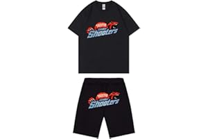XUEQINGDE Tuta Trapstar Shooter Corta Maglietta per Ragazzi,Corteiz Primavera/Estate Manica Corta+Pantaloncini Set di Abbigliamento Sportivo per Bambini,Tempo Libero,girocollo, Unisex,Cotone Maniche Corte