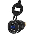 Sun3drucker Dual USB Ladegerät 4.2A Adapter Voltmeter QC 3.0 Schnellladung LED Spannungsanzeige für Motorbike Motorrad BMW DI