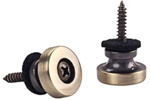 Alnicov Guziki do paska gitarowego Szpilki Metalowa końcówka, Blokady paska do gitary basowej, Brązowy, 14 x 10 mm