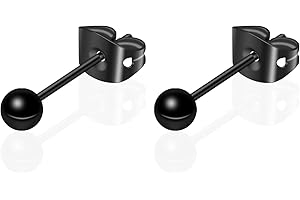 ARTSKIN Pendientes de bola de titanio G23 para mujeres hombres niñas 3 mm - 6 mm aretes hipoalergénicos oro rosa/oro/plata/negro para orejas sensibles