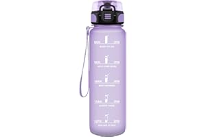 Honeyholly Gourde Sport, 500ml Étanche & Réutilisable, Gourde Enfant, Motivation avec Filtre Gourde, Bouteille, Bouteille d'eau, pour Gym, enfant, École, Bureau, Yoga