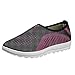 Produktbild ZIYOU Sneakers Damen Weichen Walk Loafers Schuhen Gestreifte Flache Laufschuhe Bequemen Mesh Atmungsaktiv Outdoorsandalen(Grau,37 EU)