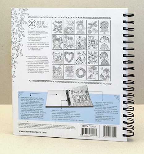 Chameleon Pen Malbuch „Loris Art Garden Coloring Book“ 20 Malvorlagen - 4