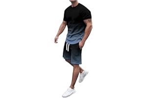 ZYPAINIY Survêtement Short à Manches Courtes Hommes Ensemble Short Tee Shirt Ensemble Ete Couleur Unie 2 Pièces à T-Shirt Manches Courtes + Sportswear Tracksuit Casual Survêtement pour Hommes
