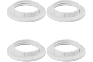 ‎DICUNO DiCUNO E14 Screw Ring for Lamp Holder, Heat Resistant Thread Ring for Lampshade or Glass Shade, 28 mm, White Plastic Lamp Holder, Set of 4