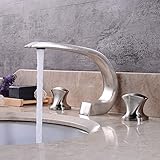 HDLWIS Küche Bad-Wasserhahn, Skythe-förmigen Ellenbogen-Wasserhahn, europäische Stil einfache Mode Wasserhahn Doppel-offener Wasserhahn