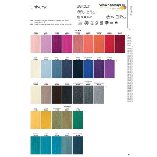 Schachenmayr original Universa – Farbe: Grau-Candy (00289) – 50 g / ca. 125 m Wolle - 3
