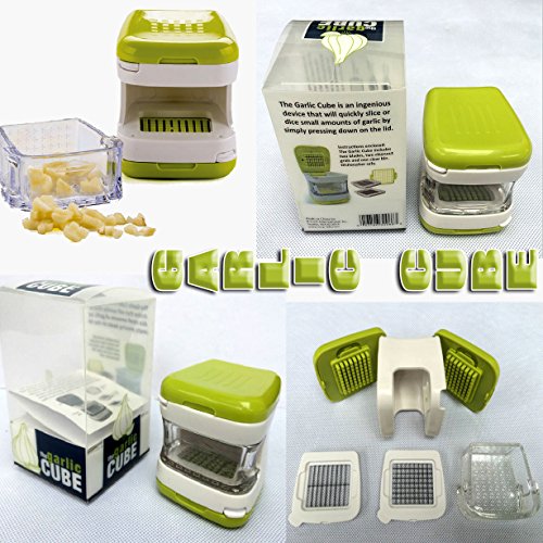 Der Wolf Moon® Knoblauch Cube Chopper Schneide Hand Presser Knoblauch Grinder Crusher und Magic Silikon Knoblauch Schäler Set - 8