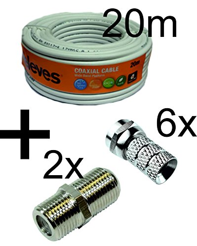 Kit TELEVES Rollo Cable 20M + Conectores F