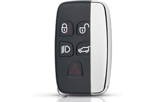 PHONILLICO Custodia chiave per Range Rover Evoque Sport Discovery Freelander Velar Land Rover LR4 TDV6 Jaguar XE XF XJ F-Pace F-Type - Chiave intelligente telecomando a 5 pulsanti
